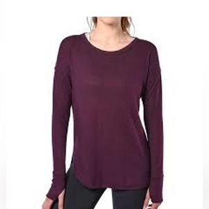 Athleta Lombard Top Auberge heather Burgundy S NWT